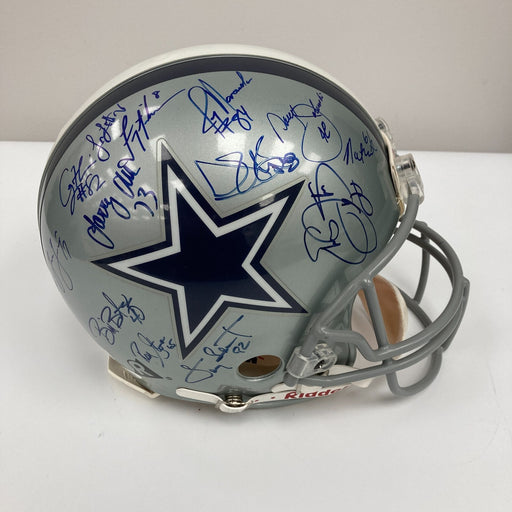 1995 Dallas Cowboys Super Bowl Champs Team Signed Authentic Helmet JSA COA