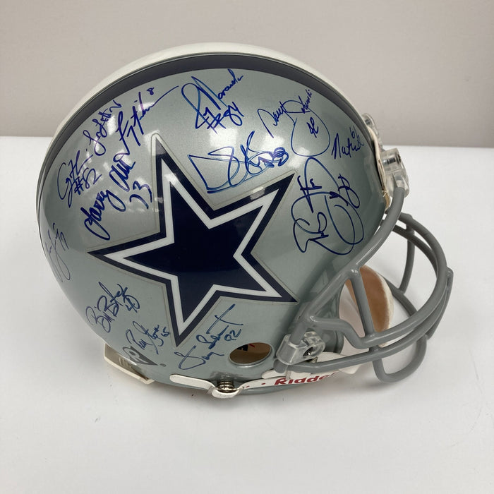 1995 Dallas Cowboys Super Bowl Champs Team Signed Authentic Helmet JSA COA