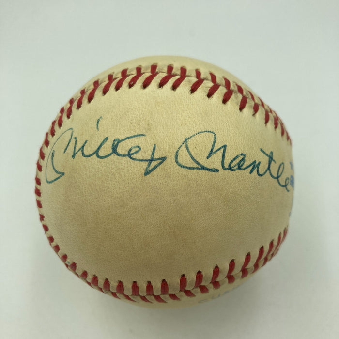 Mickey Mantle Joe Dimaggio Ted Williams Hank Aaron Signed Baseball PSA DNA & JSA