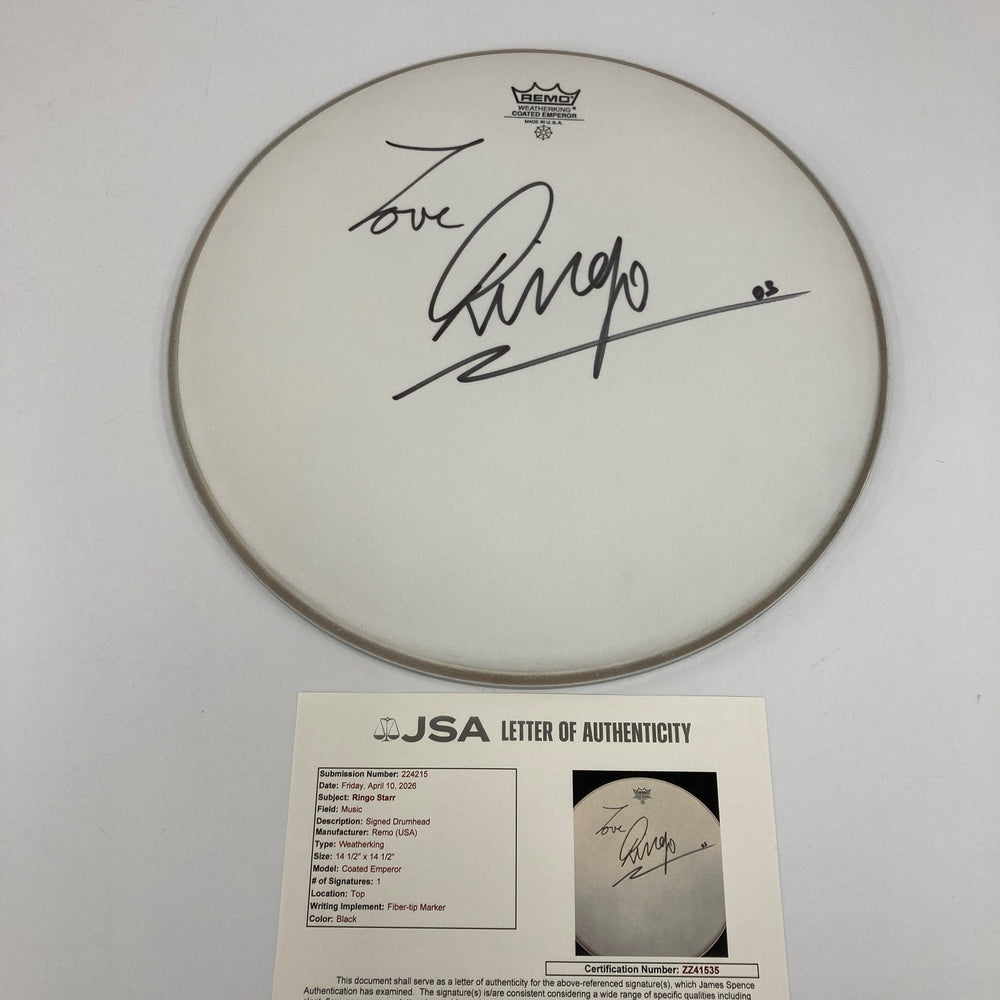 Ringo Starr Signed Remo Drumhead The Beatles JSA COA