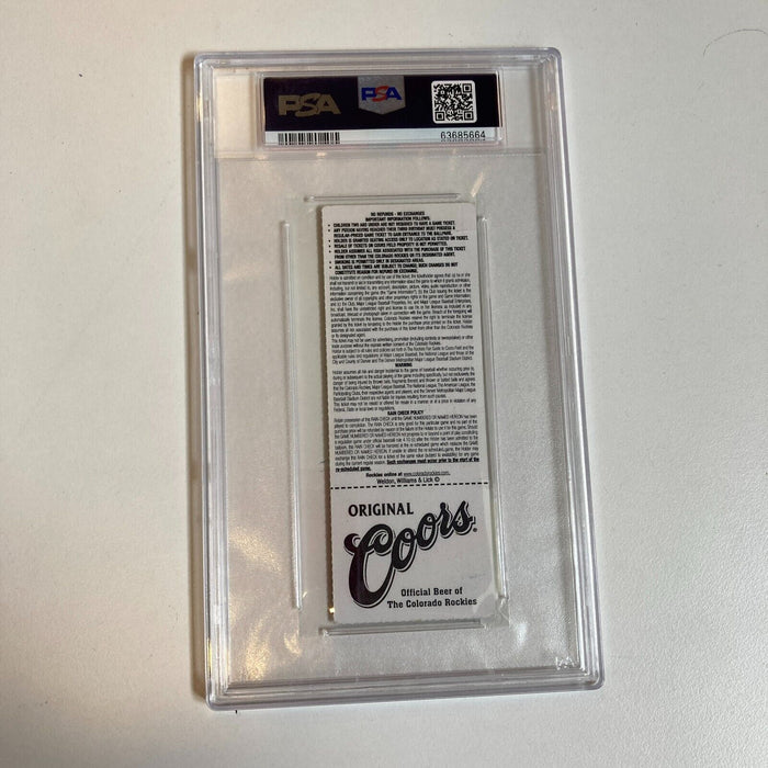 Albert Pujols Signed MLB Debut & 1st Hit Ticket April 2, 2001 PSA DNA Auto 10