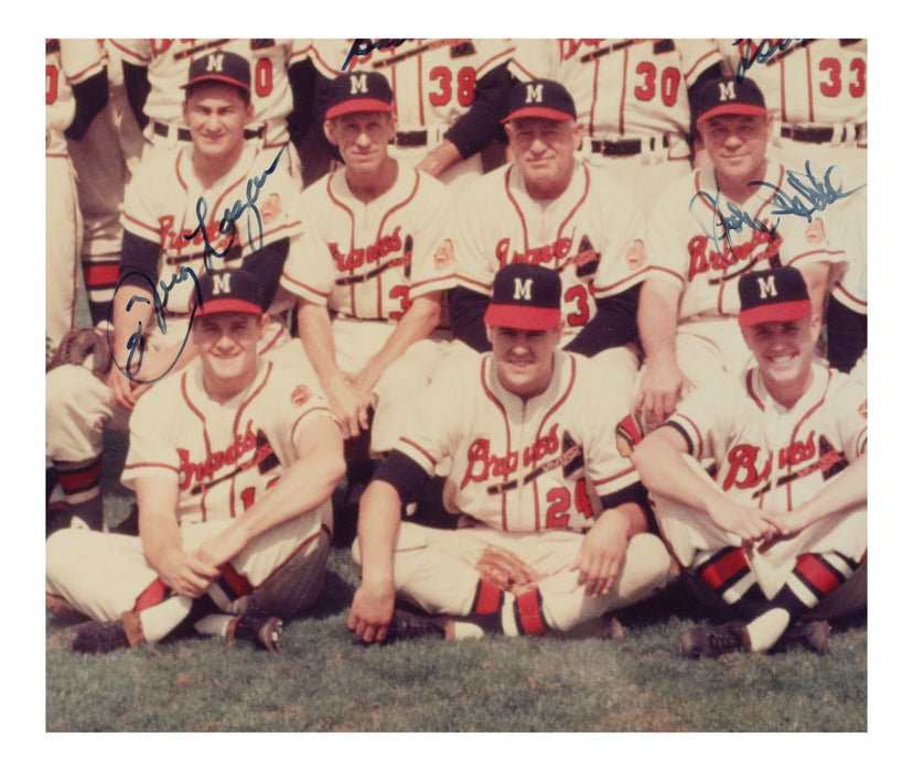 1957 Milwaukee Braves World Series Champs Team Signed 16x20 Photo JSA COA