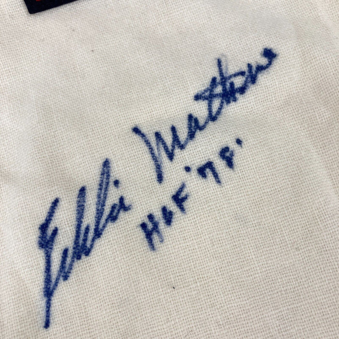 Beautiful Eddie Mathews "Hall Of Fame 1978" Signed Authentic Braves Jersey PSA