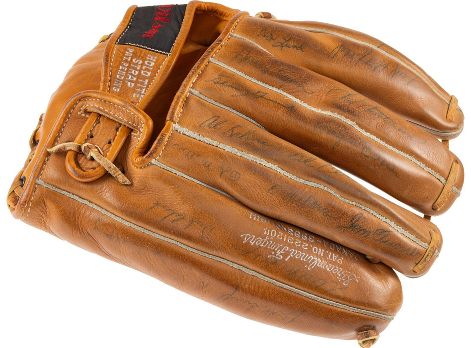1954 New York Yankees Team Signed Baseball Glove 55 Sigs Mickey Mantle PSA DNA