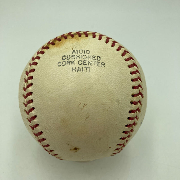 Satchel Paige Single Signed Baseball PSA DNA Graded Near Mint 8