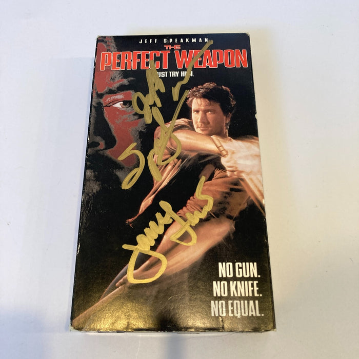 Jeff Speakman & Jason Lau Signed Perfect Weapon Vintage VHS Movie JSA COA