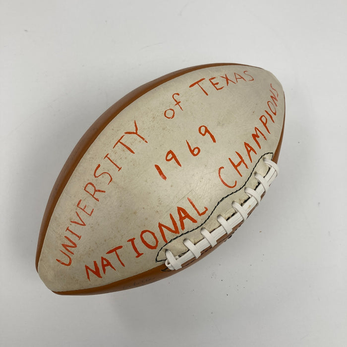 1969 Texas Longhorns National Champions Team Signed Football 55 Sigs Beckett COA