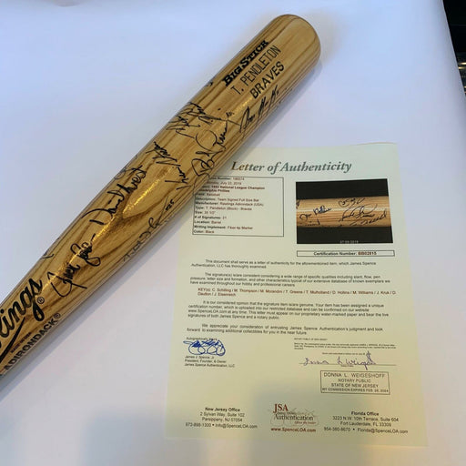 1993 Philadelphia Phillies National League Champs Team Signed Game Bat JSA COA