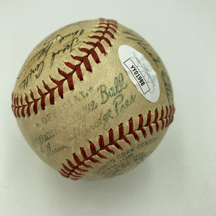 1945 New York Yankees Team Signed American League Harridge Baseball JSA COA