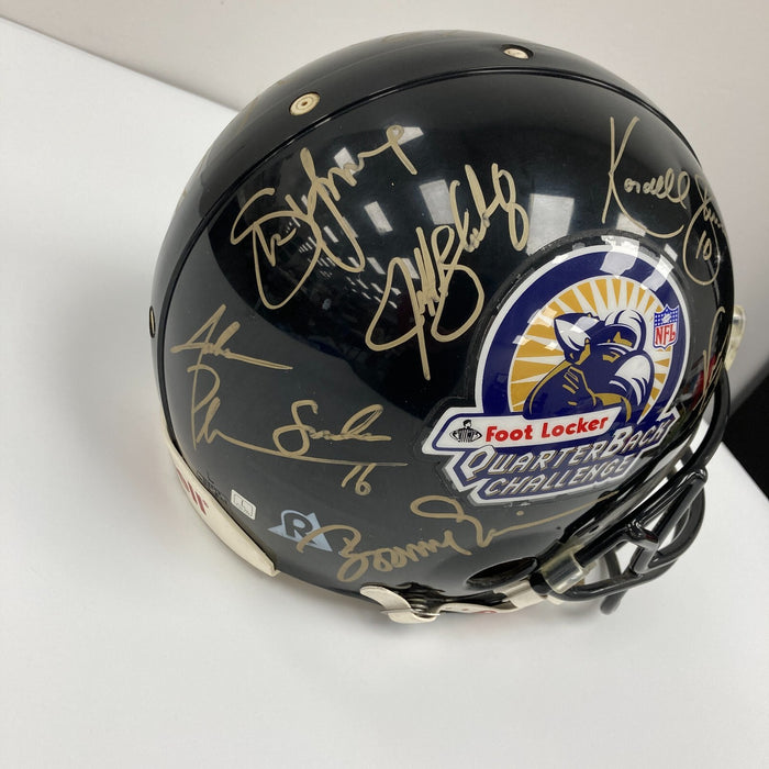 Dan Marino Steve Young Steve McNair Quarterback Challenge Signed Helmet JSA COA