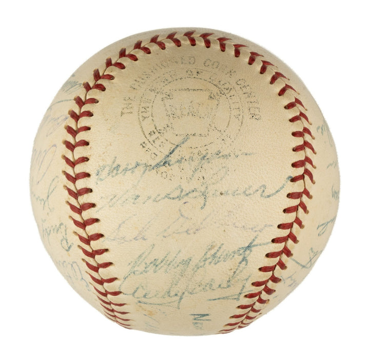 1957 New York Yankees American League Champs Team Signed AL Baseball JSA