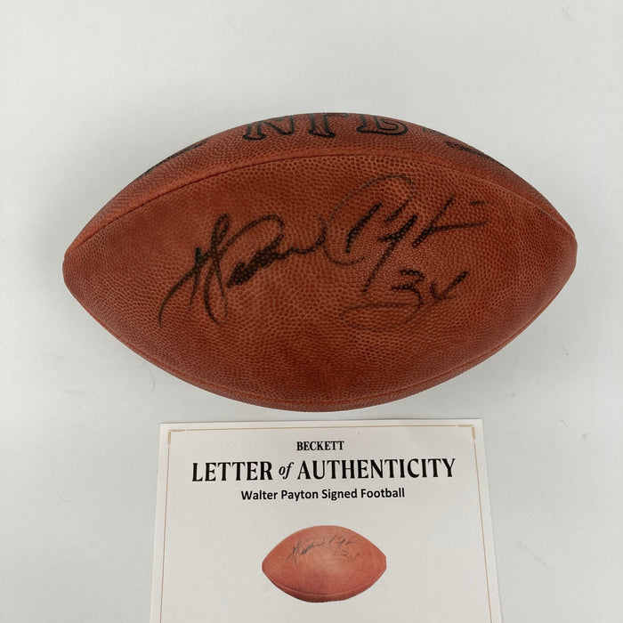 Walter Payton #34 Signed Authentic Wilson NFL Football Beckett COA