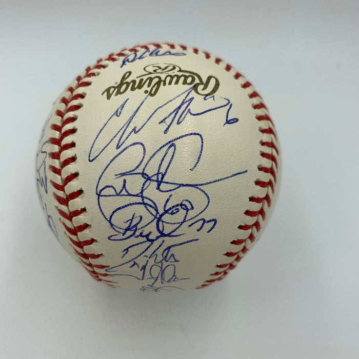 2002 Anaheim Angels World Series Champs Team Signed W.S. Baseball With JSA COA