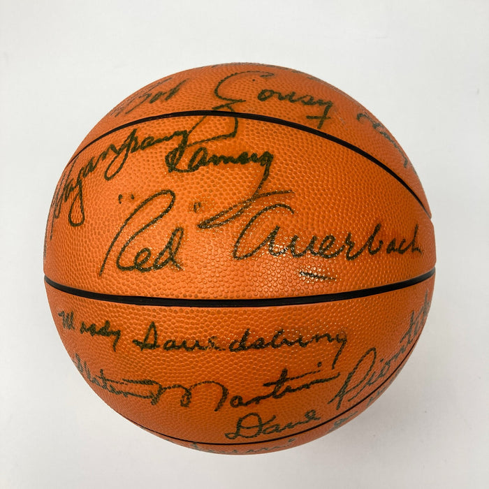 Bill Russell Red Auerbach Boston Celtics HOF Legends Signed Basketball Beckett