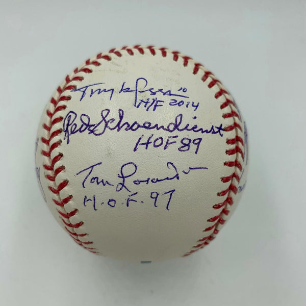 HOF Managers Sparky Anderson Torre Weaver Larussa Lasorda Signed Baseball JSA