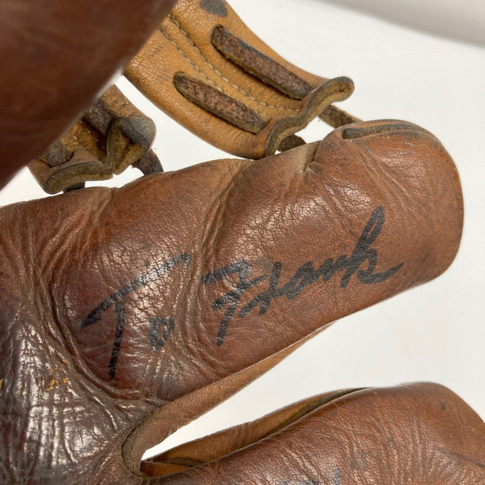 Bob Feller 2,581 Strikeouts Signed 1940's Game Model Baseball Glove JSA COA