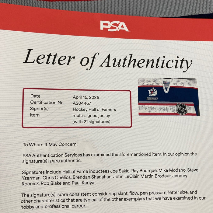2000 NHL All Star Game Team Signed Authentic Jersey PSA DNA & Beckett COA