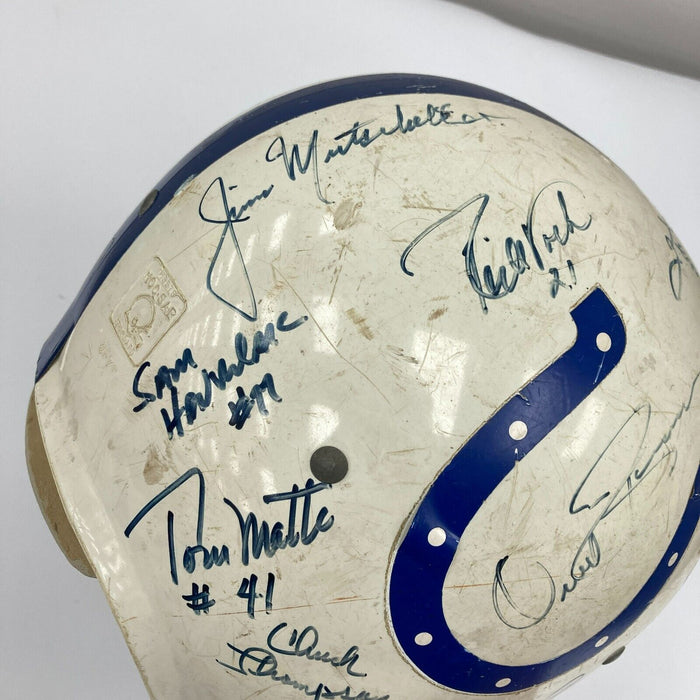 Johnny Unitas Baltimore Colts HOF Legends Multi Signed Vintage 1960's Helmet JSA