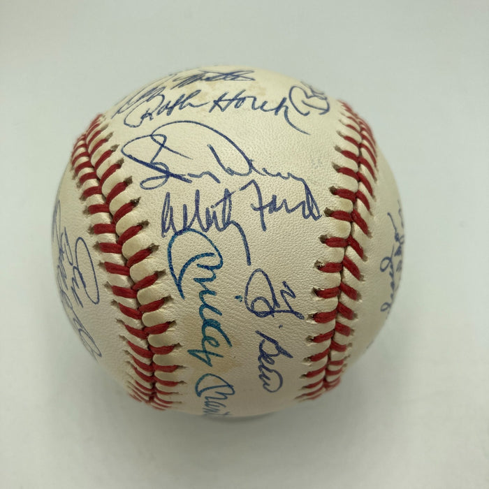 1961 New York Yankees World Series Champs Team Signed Baseball Mickey Mantle JSA
