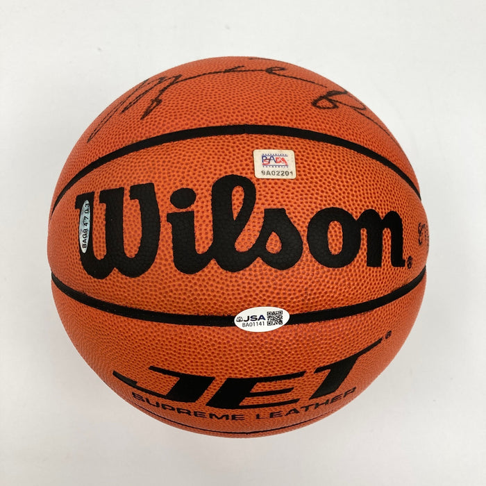 Michael Jordan Bill Russell Magic Johnson Larry Bird Signed Basketball UDA & JSA