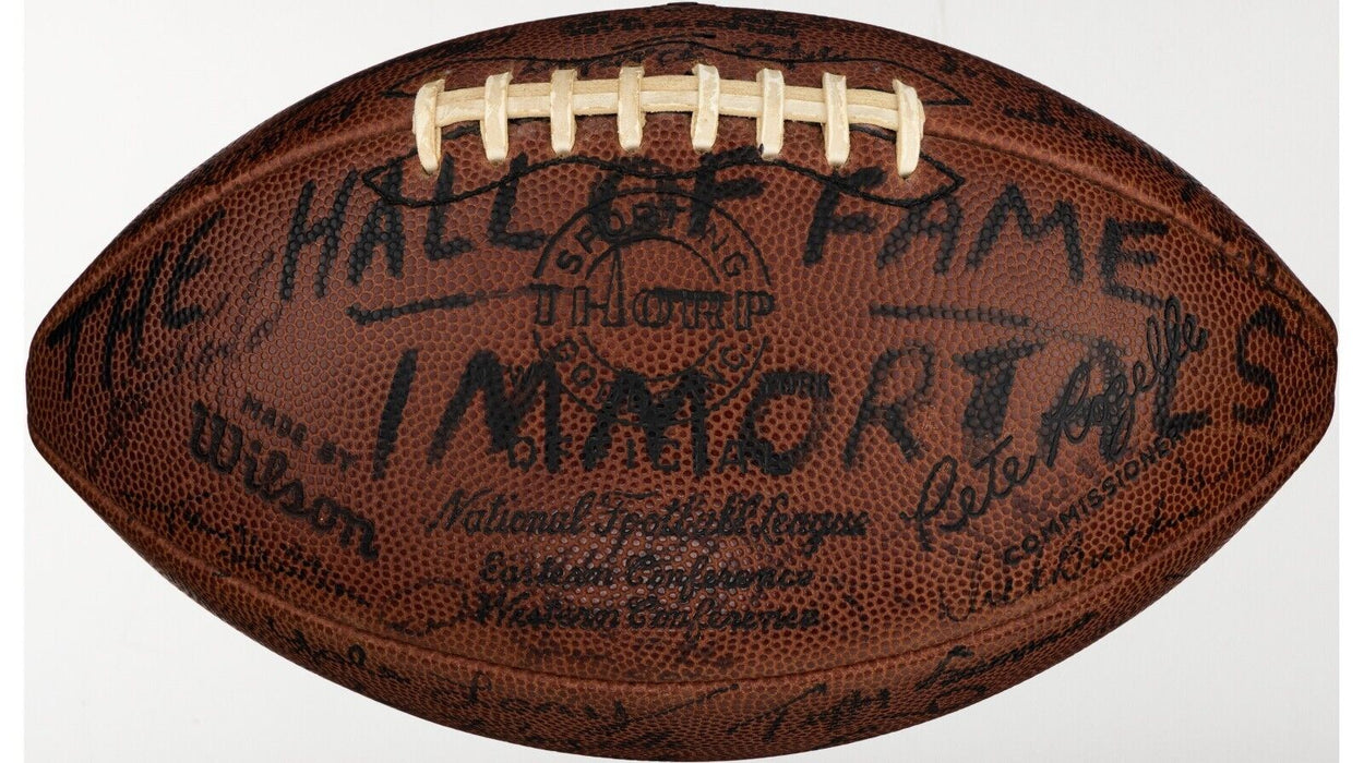 Ken Strong George Halas 1970's NFL Hall Of Fame Multi Signed Football Beckett