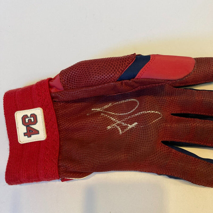 David Ortiz 500th Career Double Signed Game Used Batting Glove MLB Authentic