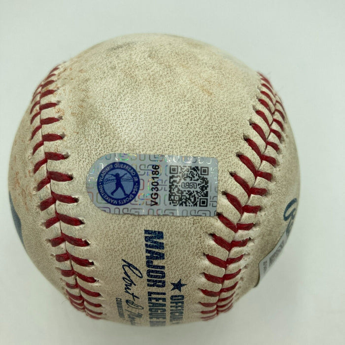 Vladimir Guerrero Jr. MLB Debut Game Used Signed Inscribed Baseball JSA COA