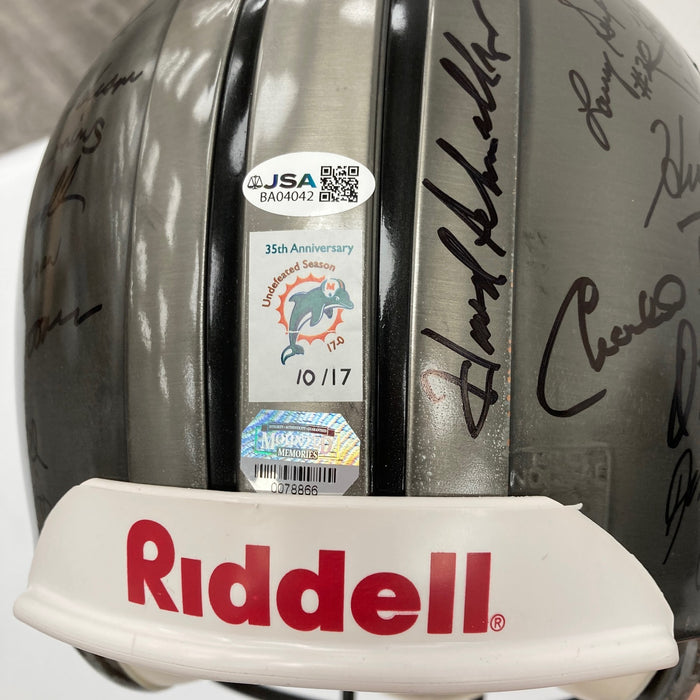 Beautiful 1972 Miami Dolphins Super Bowl Champs Team Signed Pewter Helmet JSA