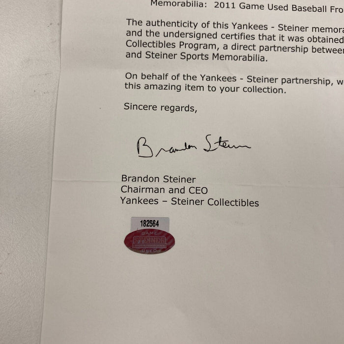 Historic Derek Jeter 3,000th Hit 7-9-2011 Game Used Signed Baseball Steiner COA