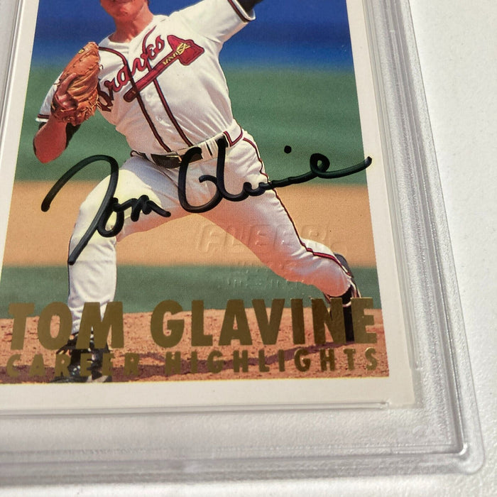 1993 Fleer Tom Glavine Signed Promo Card With Fleer Stamp PSA DNA RARE