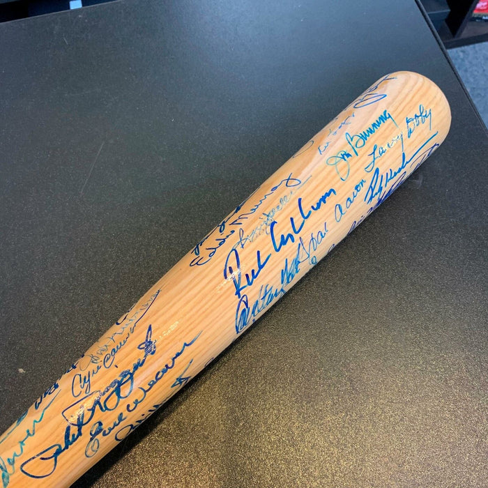 Beautiful Hall Of Fame Multi Signed Bat 53 Sigs Ted Williams Hank Aaron JSA