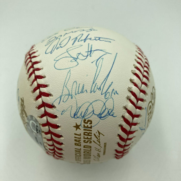 2009 New York Yankees Team Signed World Series Baseball Derek Jeter JSA COA