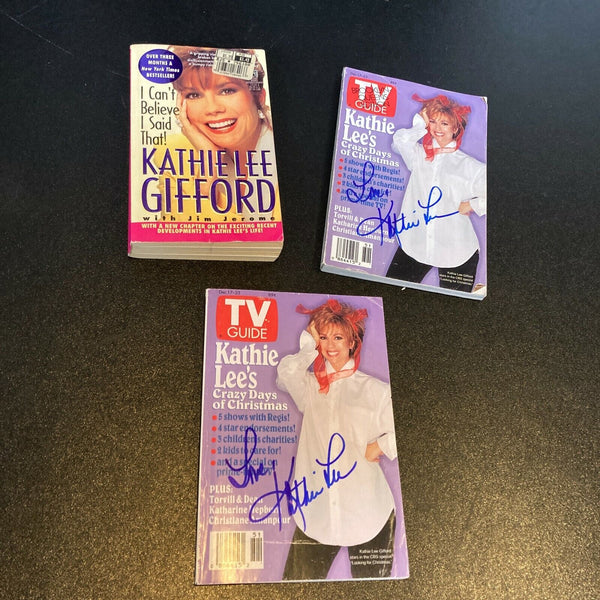 Lot Of 3 Kathie Lee Gifford Signed Autographed Book And Magazines