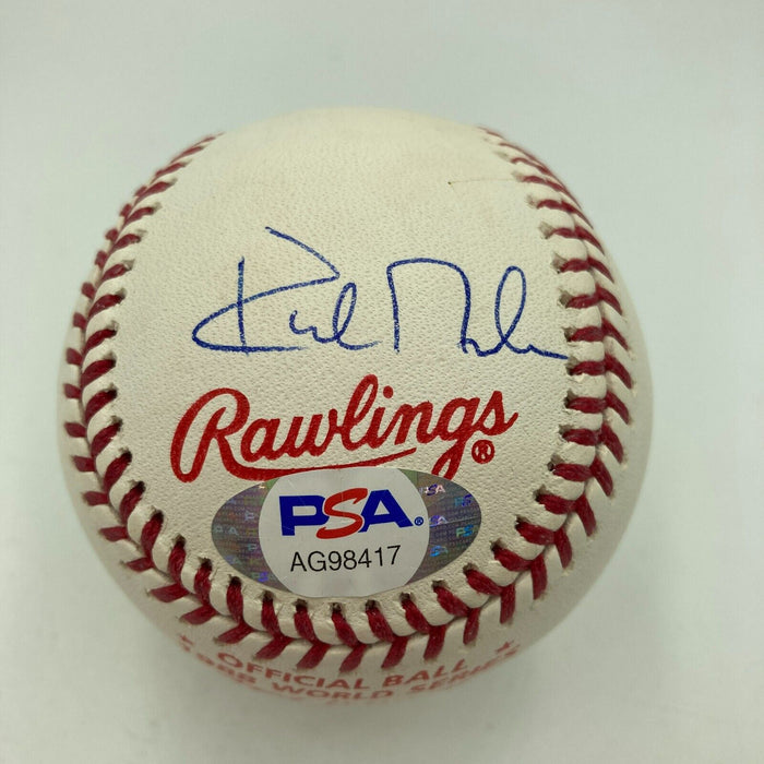 Vin Scully Kirk Gibson Lasorda Hershiser Signed 1988 World Series Baseball PSA