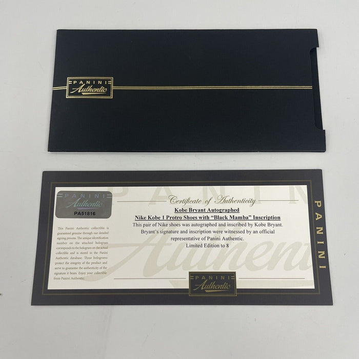 Kobe Bryant "Black Mamba" Signed Inscribed Nike Kobe 1 Protro Sneakers Panini