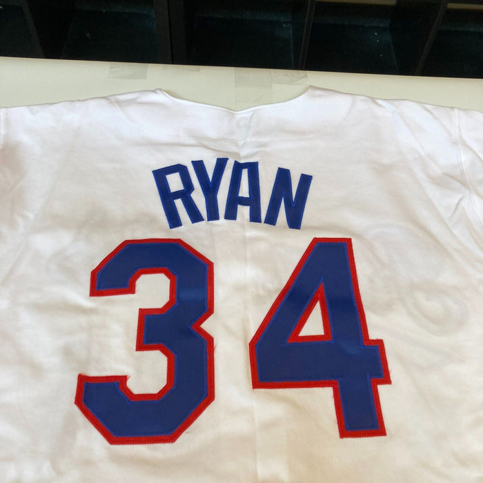 Nolan Ryan Signed Heavily Inscribed Texas Rangers Game Model STAT Jersey Beckett