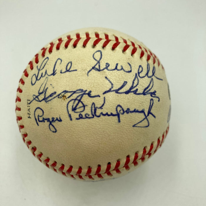 Roger Peckinpaugh  Bob Shawkey Joe Dugan Joe Wood Signed Baseball JSA COA
