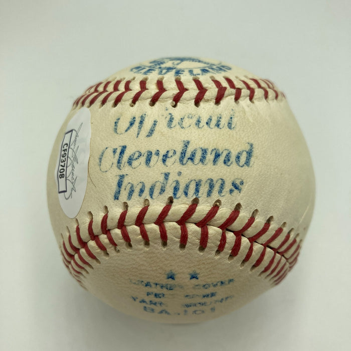 Bob Feller Bob Lemon Early Wynn Mike Garcia Indians Pitchers Signed Baseball JSA
