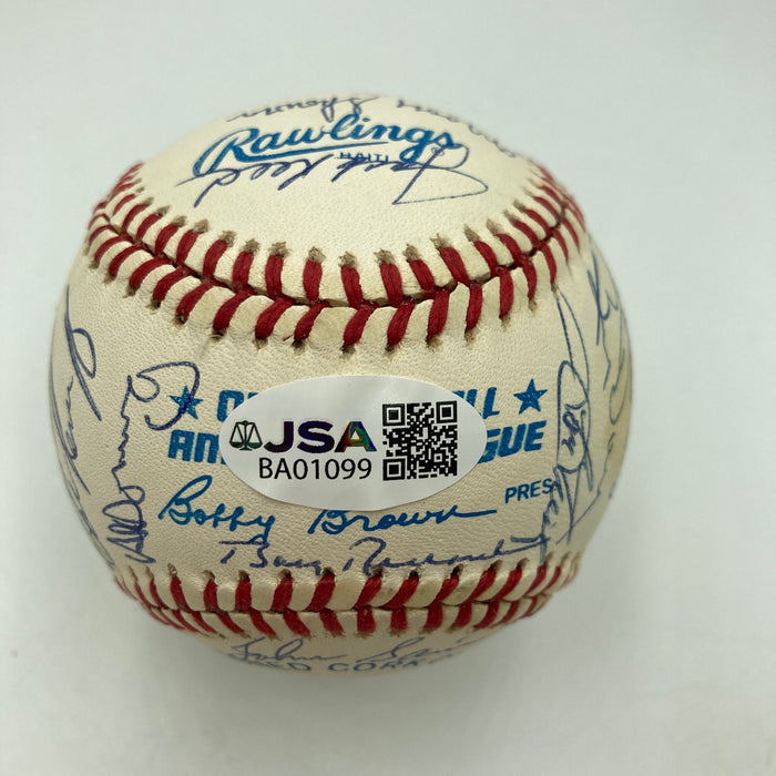 1961 New York Yankees World Series Champs Team Signed Baseball Mickey Mantle JSA