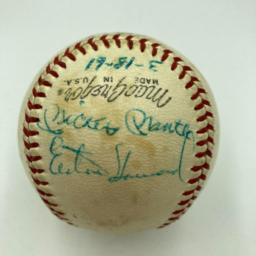 Mickey Mantle Joe Dimaggio 1961 Yankees WS Champs Signed Baseball JSA COA