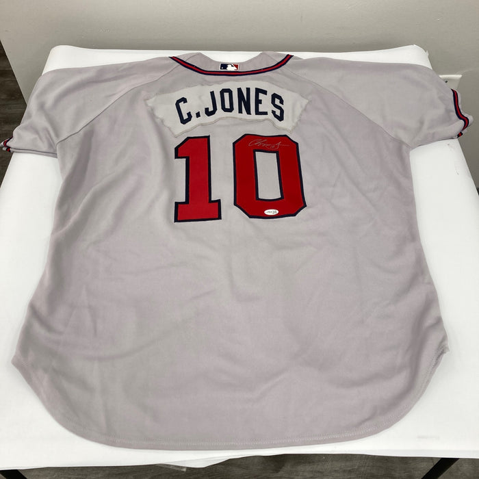 Chipper Jones Signed Authentic Atlanta Braves Russell Jersey JSA COA