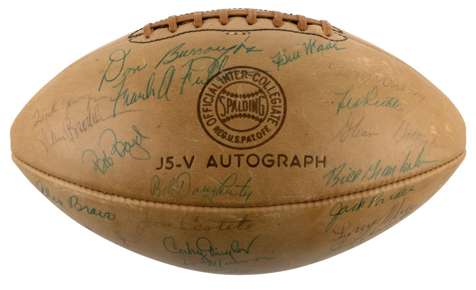 1957 Los Angeles Rams Team Signed Vintage Spalding Football JSA COA