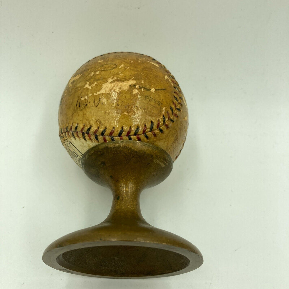 Vintage 1920's Signed Game Used National League Baseball Trophy