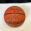 John Wooden & T.J. Ford "Wooden Award" Signed Rawlings NCAA Basketball JSA COA