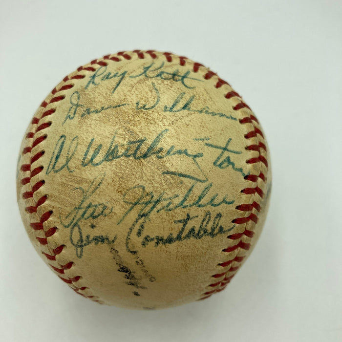 1957 New York Giants Team Signed Baseball Willie Mays JSA COA