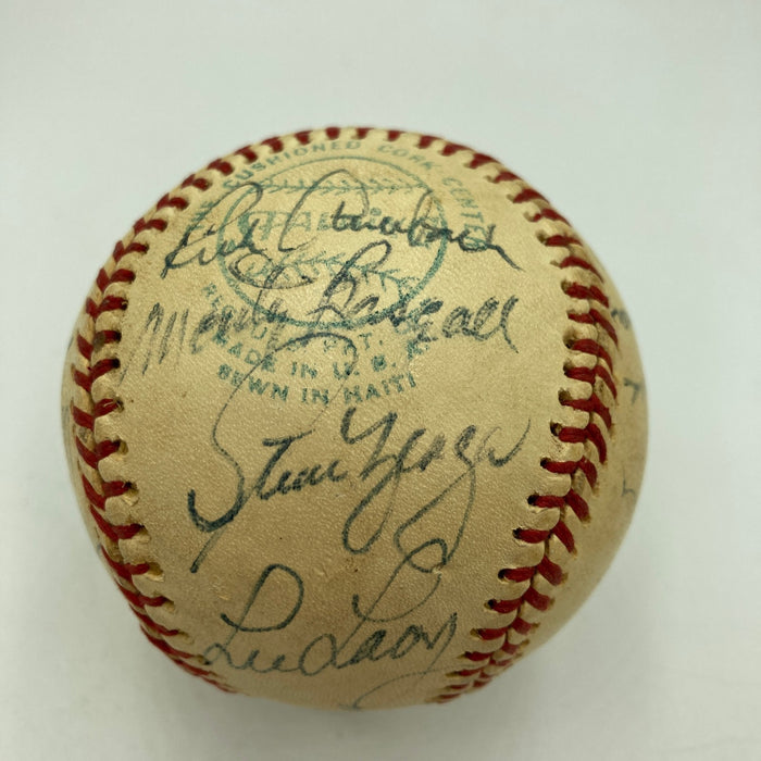 1975 Los Angeles Dodgers Team Signed Baseball Walt Alston Tommy Lasorda JSA COA