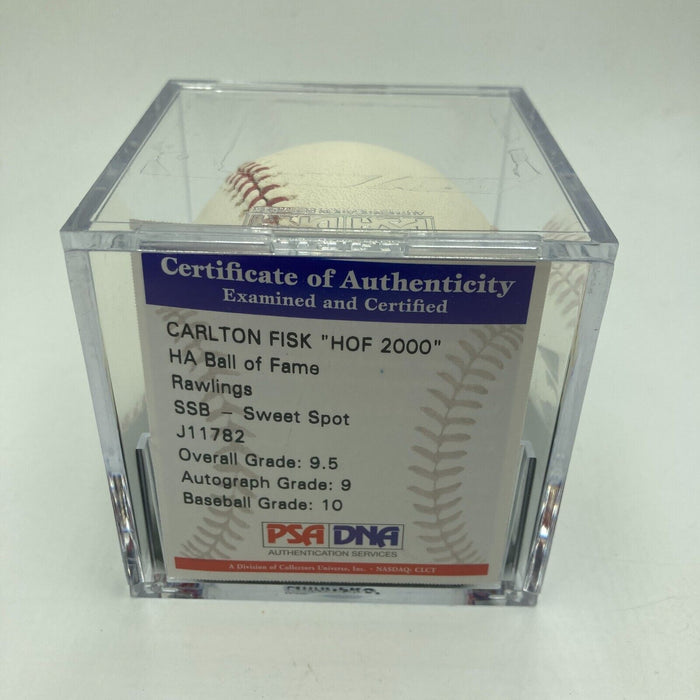 Carlton Fisk HOF 2004 Signed Major League Baseball PSA DNA Graded 9.5 Mint+