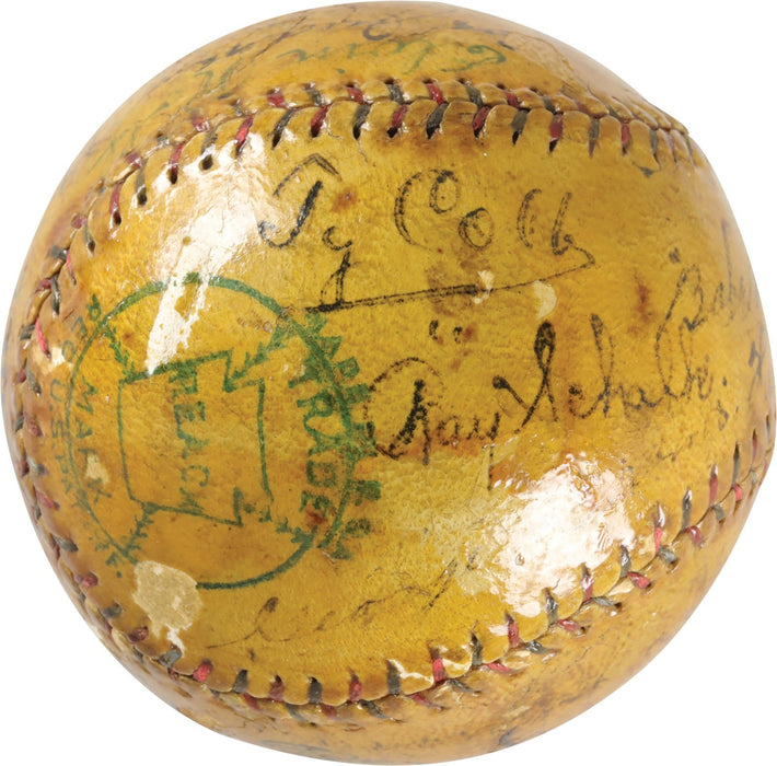 Babe Ruth Ty Cobb Walter Johnson HOF Signed 1922 American League Baseball PSA