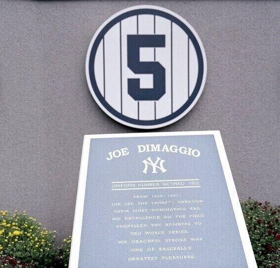 Joe Dimaggio Signed Jersey Number #5 Retirement Plaque Yankee Stadium PSA DNA