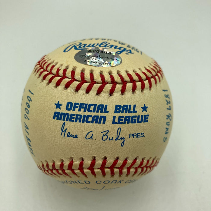 Frank Robinson Signed Heavily Inscribed Career STAT Baseball Reggie Jackson COA